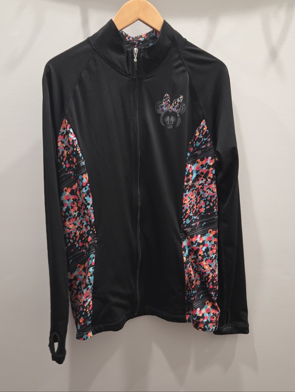 Disney Parks - Black Active Zip-Up Jacket with Multicolor Accent, Large